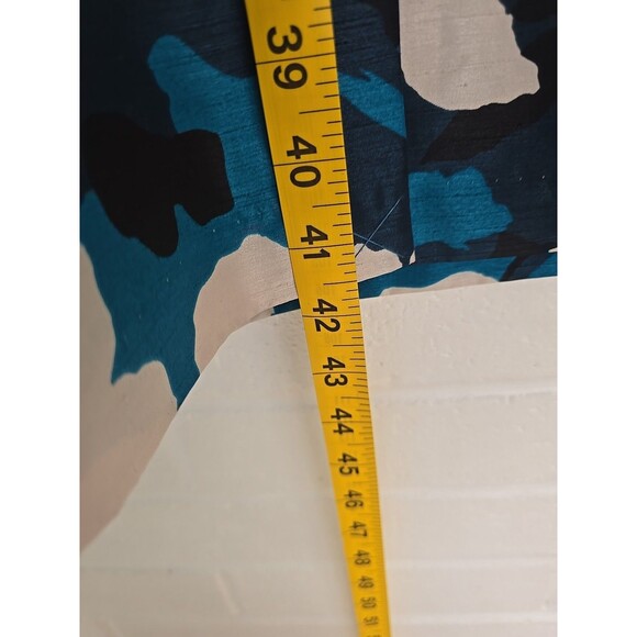 Oscar De La Renta Dress Size 16 Floral Blue Sleeveless Vintage Hawaiian MuMu - Picture 15 of 16